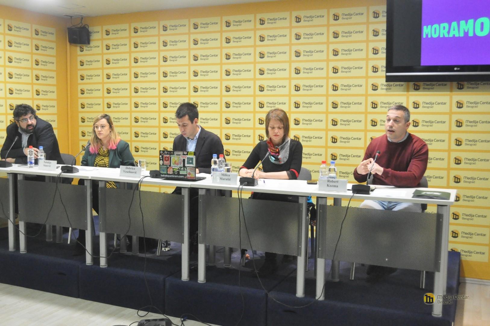 Konferencija za medije pokreta Ne davimo Beograd i koalicije MORAMO